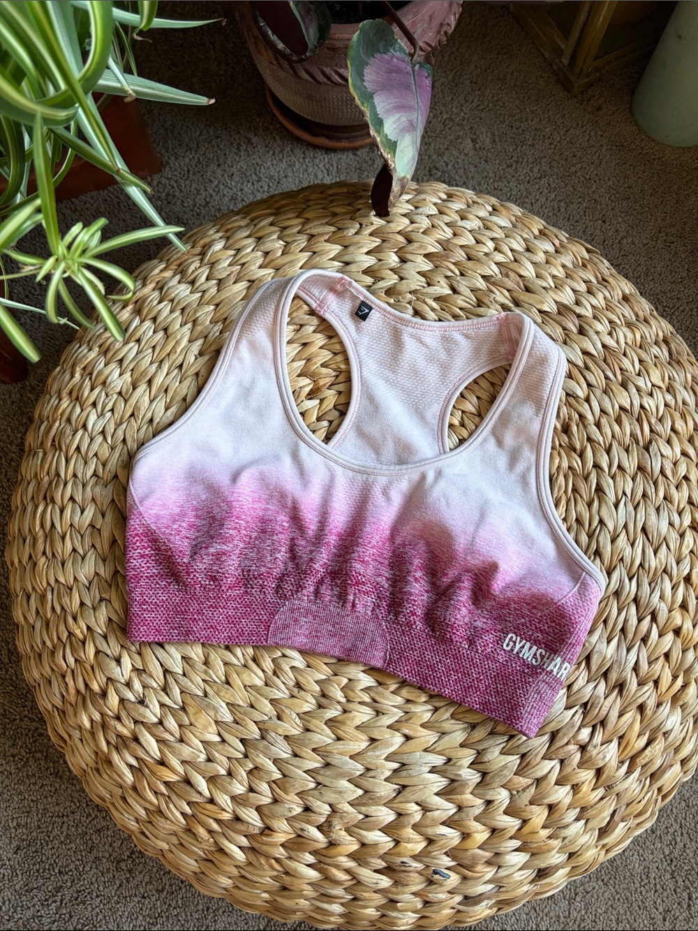 Gymshark Pink Ombre Racerback Sports Bra